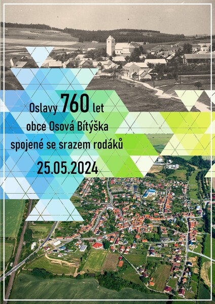 Banner Oslavy 760 let obce Osová Bítýška spojené se srazem rodáků final