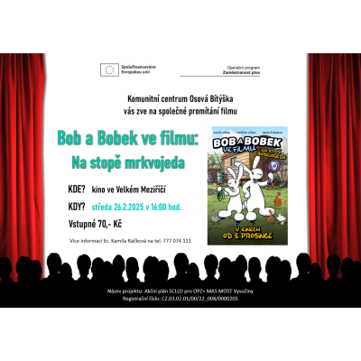 Promítání filmu "Bob a Bobek ve filmu: Na stopě mrkvojeda"